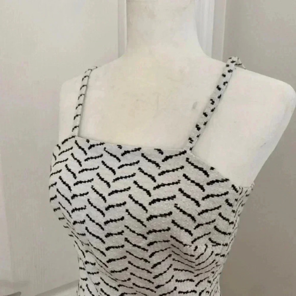 AYR Y2K Spaghetti Strap Tweed Dress Size 0 White Mini Cocktail - Picture 4 of 11